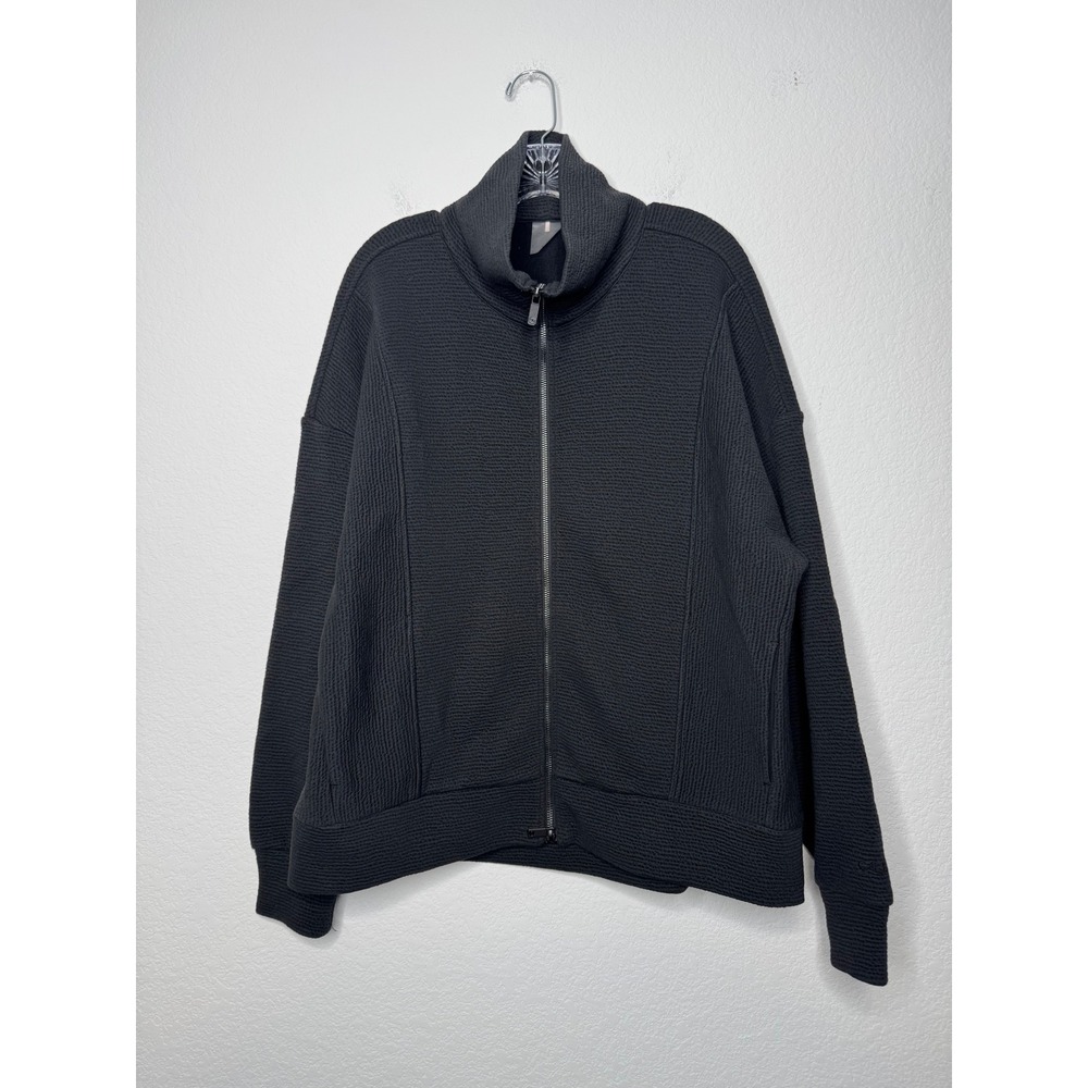 Calia Black Textured‎ Full Zip Funnel Neck Jacket WAX34305 Women's Size L